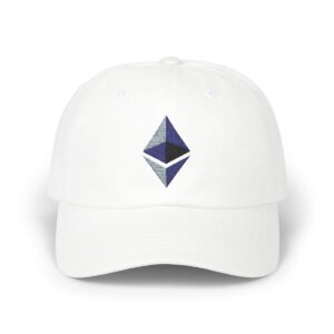 Ethereum Logo Embroidered Dad Cap - ETH Crypto Gift, Pay with MetaMask