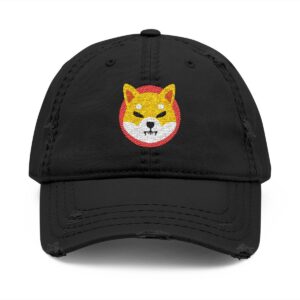 Shiba Inu Logo Embroidered Dad Cap - SHIB Crypto Gift, Pay with MetaMask